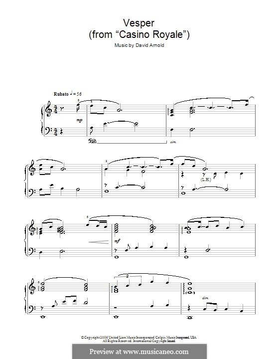Vesper: For easy piano by David Arnold