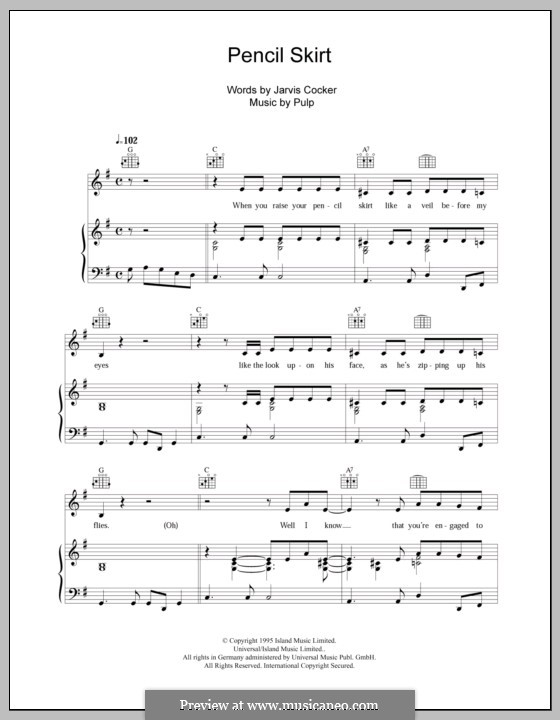 Pencil Skirt: For voice and piano (or guitar) by Pulp