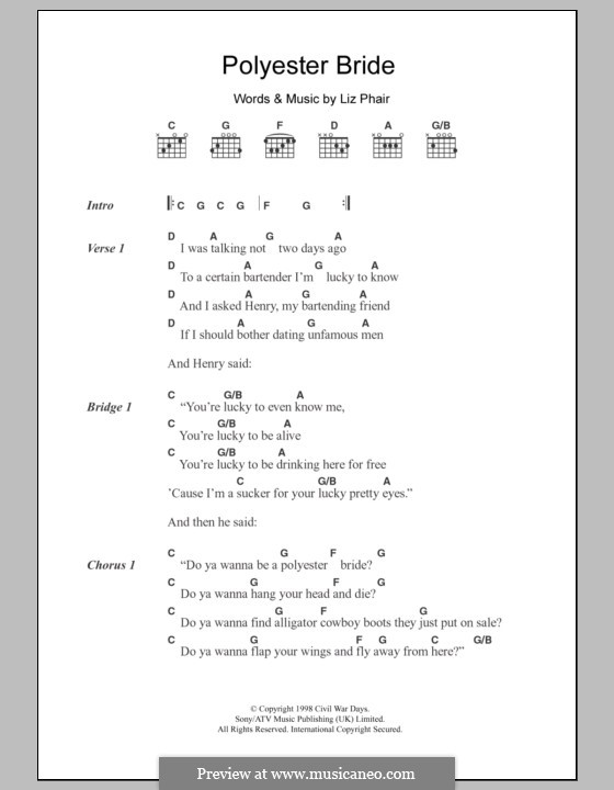 Polyester Bride: Lyrics and chords by Liz Phair