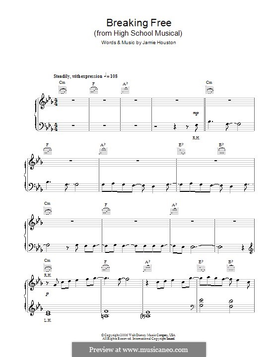 Breaking Free (from High School Musical): For easy piano by Jamie Houston