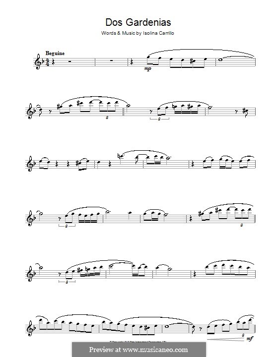 Dos Gardenias (The Buena Vista Social Club): For flute by Isolina Carrillo