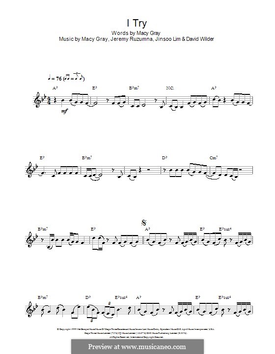 I Try: For clarinet by David Wilder, Jeremy Ruzumna, Jinsoo Lim, Macy Gray