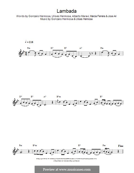 Lambada (Kaoma): For clarinet by Gonzalo Hermosa, Ulises Hermosa