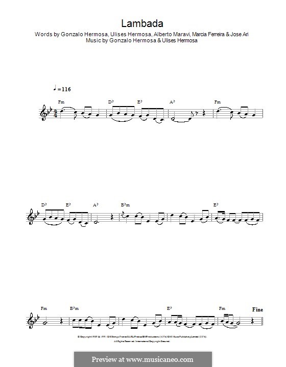 Lambada (Kaoma): For clarinet by Gonzalo Hermosa, Ulises Hermosa