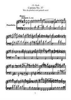 Wer da gläubet und getauft wird, BWV 37: Piano-vocal score by Johann Sebastian Bach