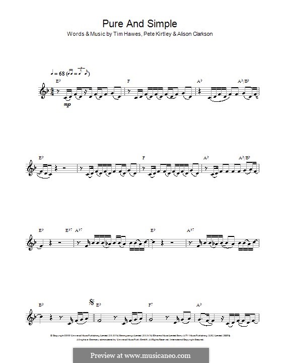 Pure and Simple (Hear'Say): For clarinet by Alison Clarkson, Pete Kirtley, Tim Hawes