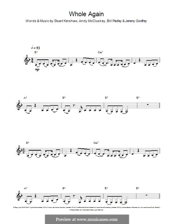 Whole Again (Atomic Kitten): For clarinet by Andy McCluskey, Bill Padley, Jeremy Godfrey, Stuart Kershaw
