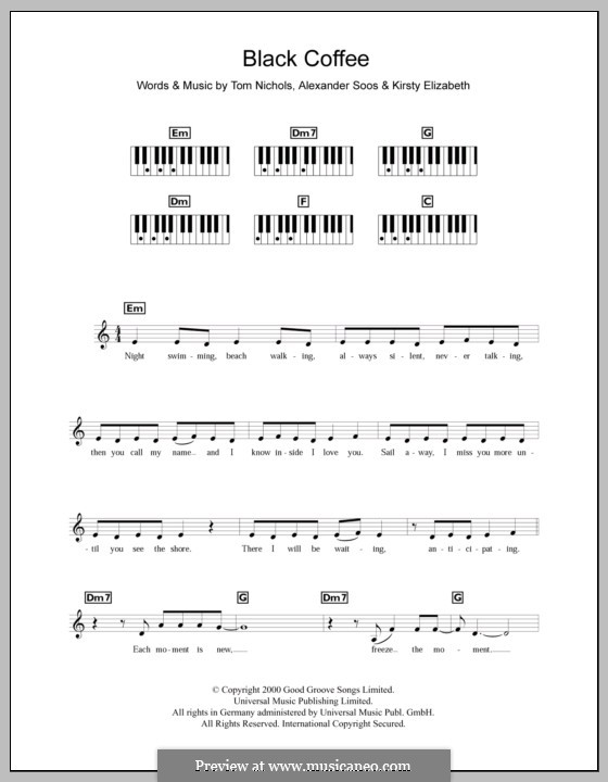 Black Coffee (All Saints): For keyboard by Alexander Von Soos, Kirsty Elizabeth, Tom Nichols