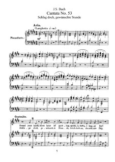 Schlage doch, gewünschte Stunde, BWV 53: Piano-vocal score by Johann Sebastian Bach