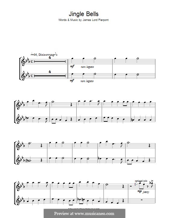 Two instruments version: For two violins by James Lord Pierpont