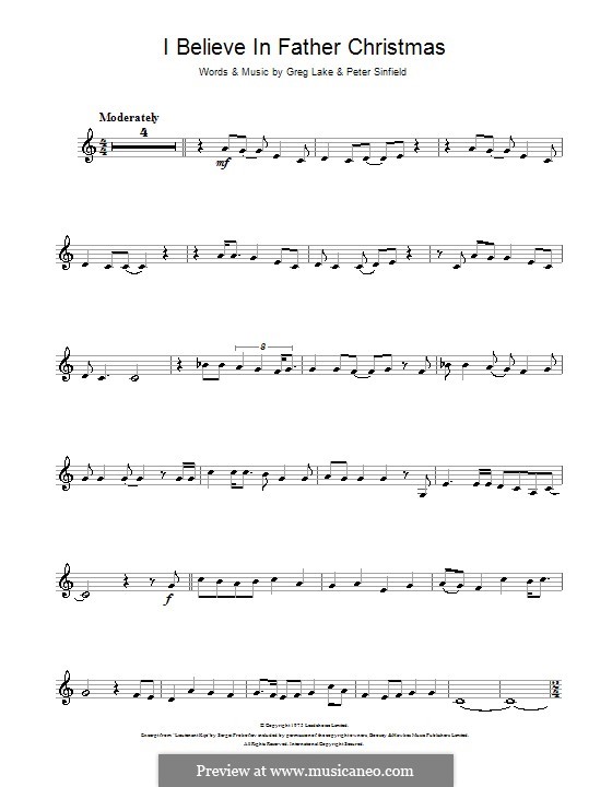 I Believe in Father Christmas (Emerson, Lake & Palmer): For violin by Greg Lake