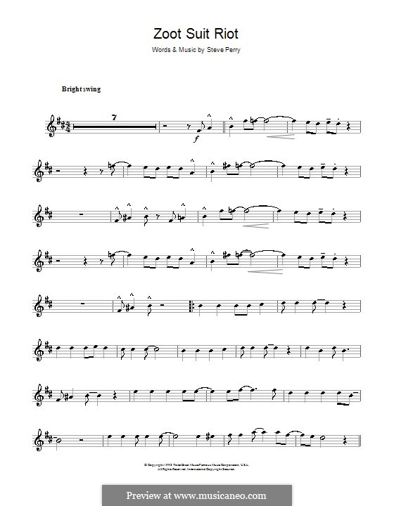 Zoot Suit Riot (The Cherry Poppin' Daddies): For tenor saxophone by Steve Perry