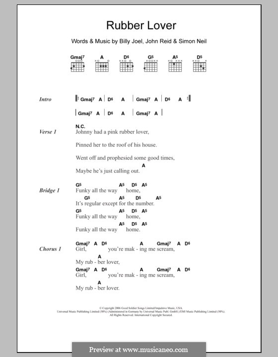 Rubber Lover (Marmaduke Duke): Lyrics and chords by Billy Joel, John Reid, Simon Neil