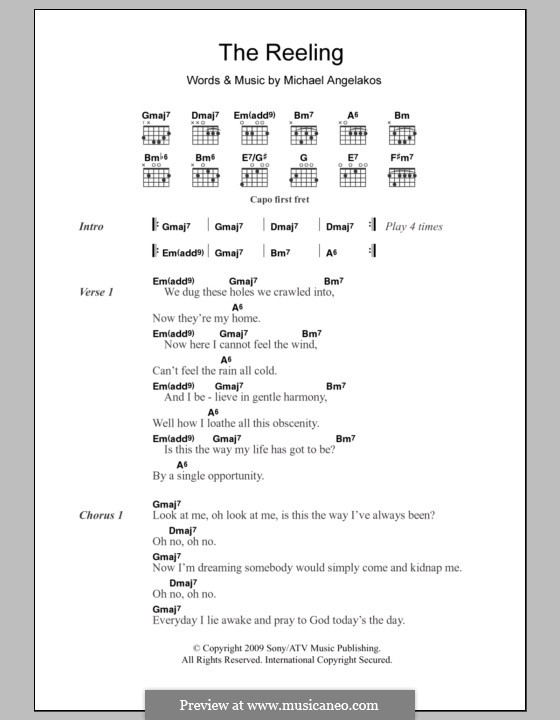 The Reeling (Passion Pit): Lyrics and chords by Michael Angelakos