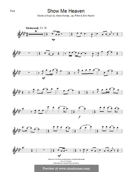 Show Me Heaven by E. Rackin, J. Rifkin, M. McKee sheet music on MusicaNeo