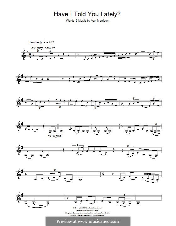 Have I Told You Lately by V. Morrison - sheet music on MusicaNeo