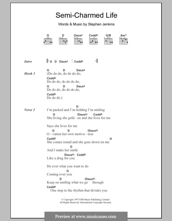 Semi-Charmed Life (Third Eye Blind): Lyrics and chords by Stephan Jenkins