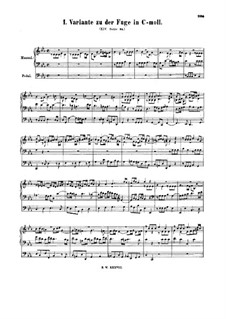 Fugue in C Minor, BWV 574a: Fugue in C Minor by Johann Sebastian Bach