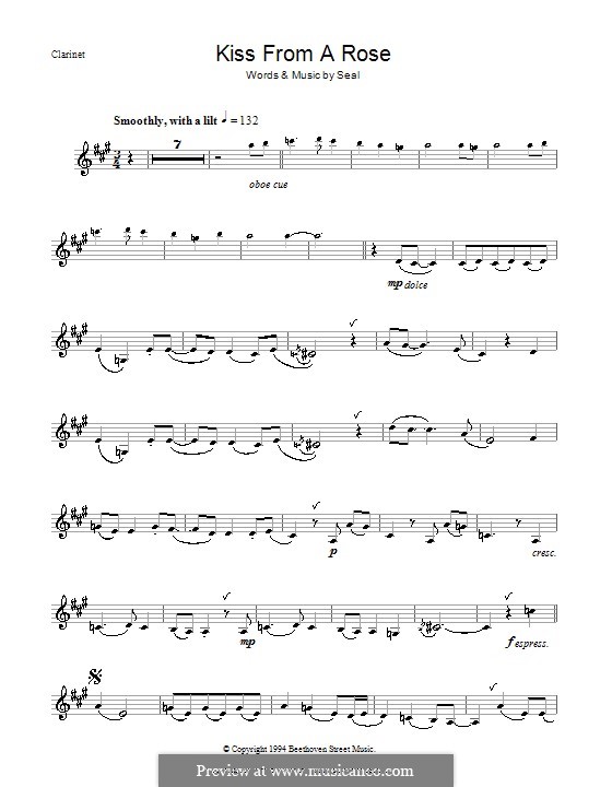Kiss from a Rose by Seal sheet music on MusicaNeo