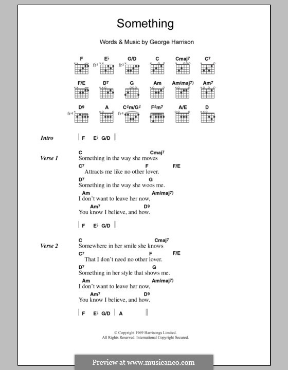 Something (The Beatles): Lyrics and chords by George Harrison