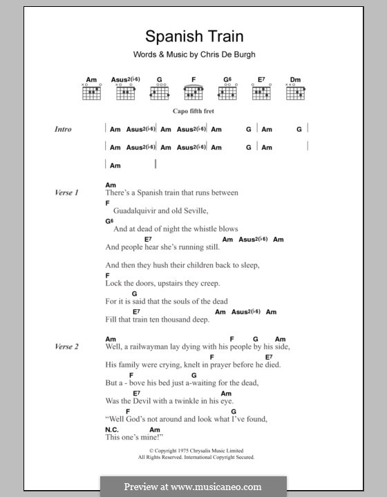 Spanish Train: Lyrics and chords by Chris de Burgh