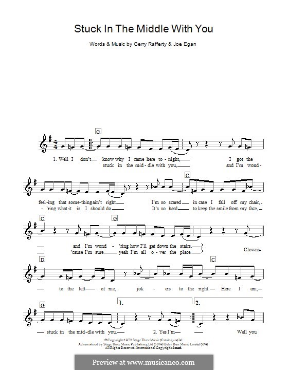 Stuck in the Middle with You (Stealers Wheel): For keyboard by Gerry Rafferty, Joe Egan