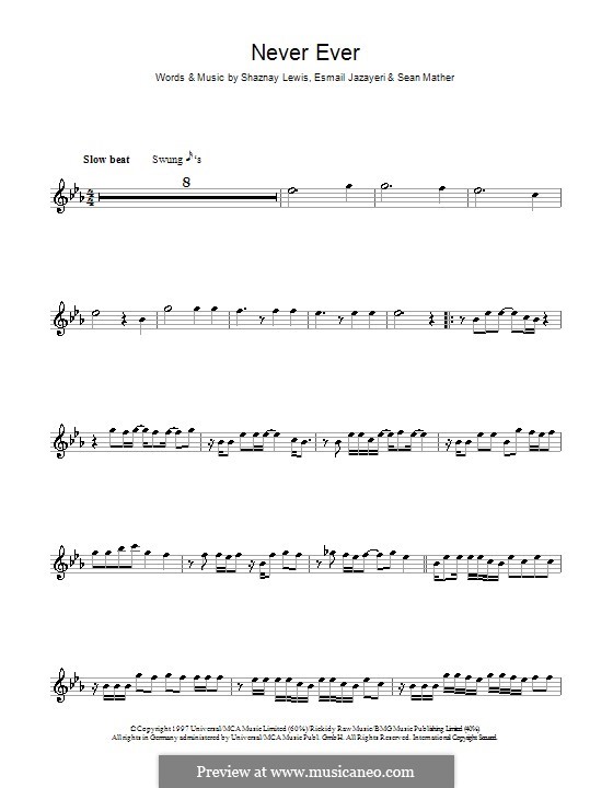 Never Ever (All Saints): For flute and piano – solo part by Esmail Jazayeri, Sean Mather, Shaznay Lewis