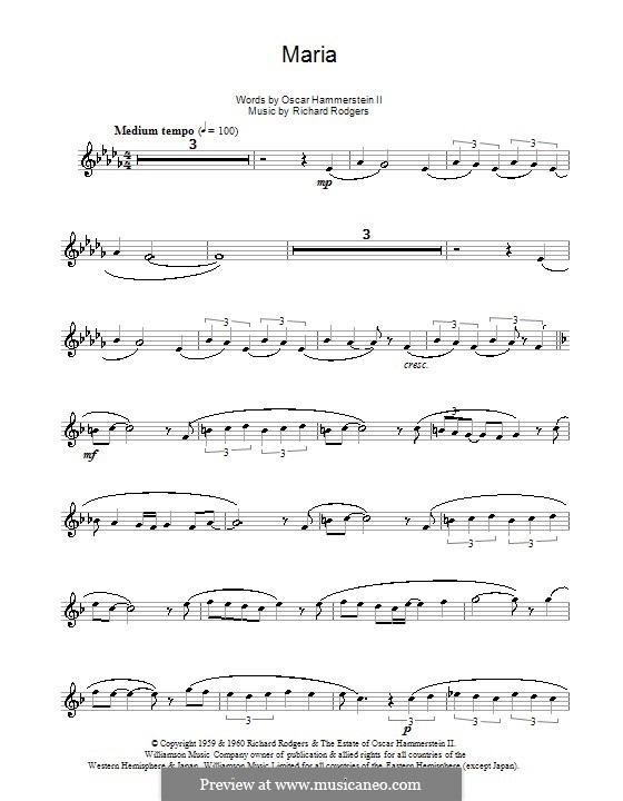 Maria (from The Sound of Music): For alto saxophone by Richard Rodgers