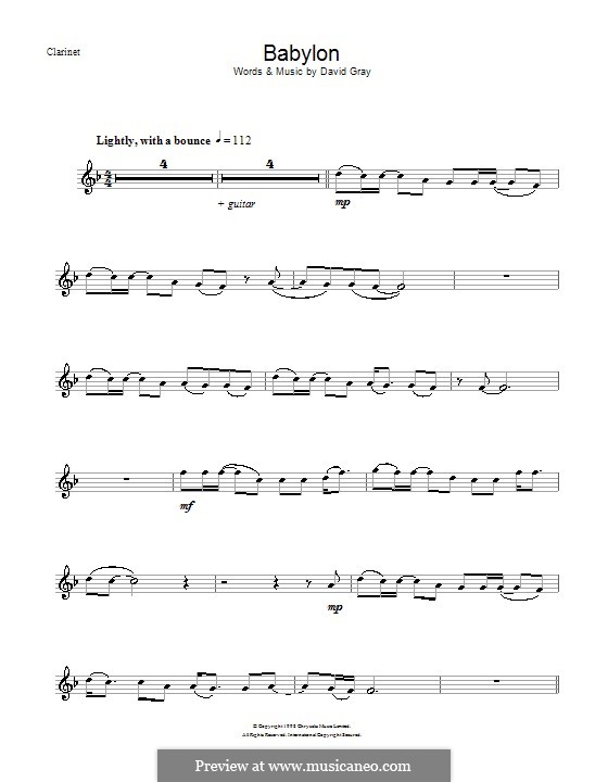 Babylon: For clarinet by David Gray