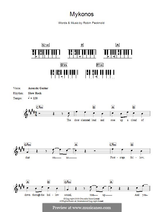 Mykonos (Fleet Foxes): For keyboard by Robin Pecknold