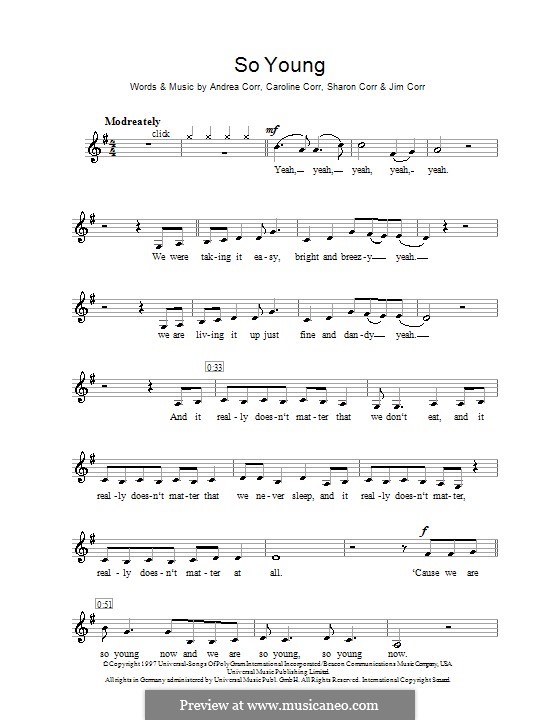 So Young (The Corrs): For clarinet by Andrea Corr, Caroline Corr, Jim Corr, Sharon Corr