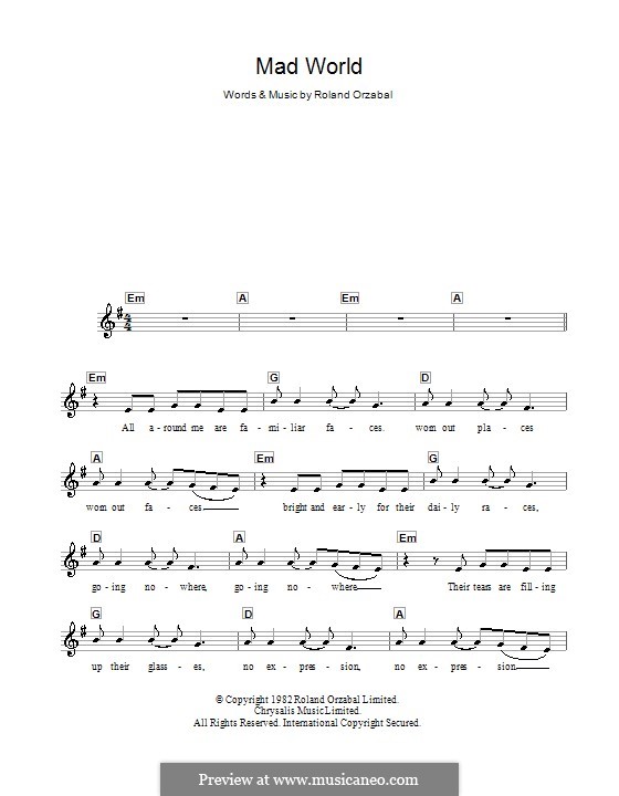 Pale Shelter (Tears for Fears) by R. Orzabal - sheet music on