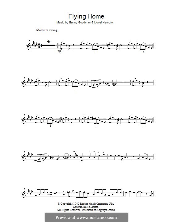 Flying Home: For tenor saxophone (Ella Fitzgerald) by Benny Goodman, Lionel Hampton