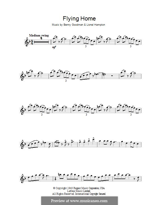 Flying Home: For alto saxophone (Ella Fitzgerald) by Benny Goodman, Lionel Hampton