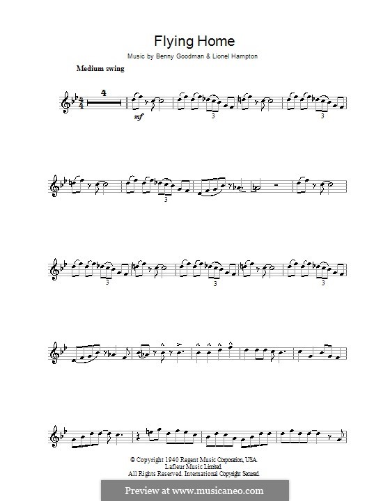 Flying Home: For clarinet (Ella Fitzgerald) by Benny Goodman, Lionel Hampton