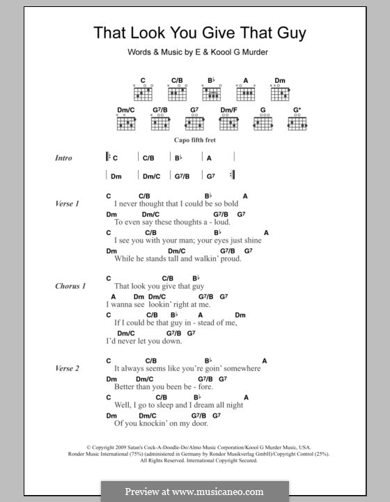 That Look You Give That Guy (Eels): Lyrics and chords by Koool G Murder, Mark Everett