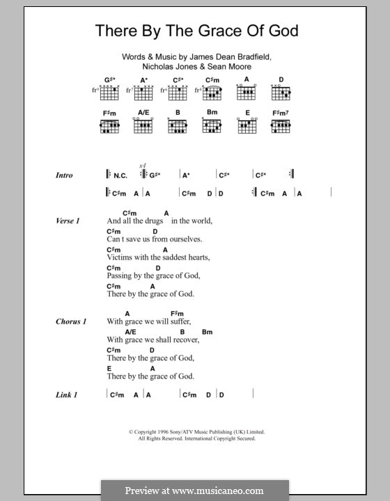 There By the Grace of God (The Manic Street Preachers): Lyrics and chords by James Dean Bradfield, Nicholas Jones, Sean Moore