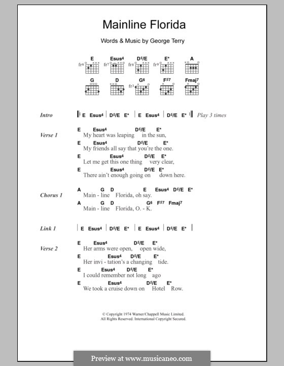 Mainline Florida: Lyrics and chords by George Terry