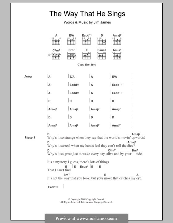 The Way that He Sings (My Morning Jacket): Lyrics and chords by Jim James