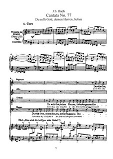Du sollt Gott, deinen Herren, lieben, BWV 77: Arrangement for voices and piano by Johann Sebastian Bach