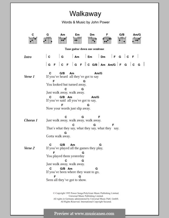 Walkaway (Cast): Lyrics and chords by John Power