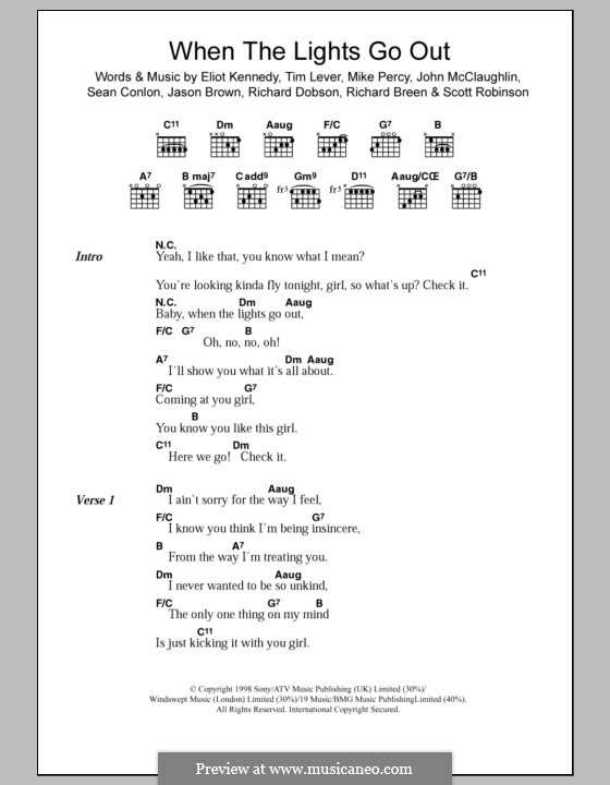 When the Lights Go Out (Five) by E. Kennedy, J. Brown, J. McClaughlin