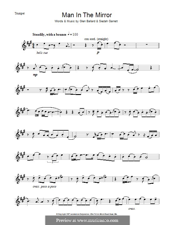 Vocal-instrumental version: For trumpet by Glen Ballard, Siedah Garrett