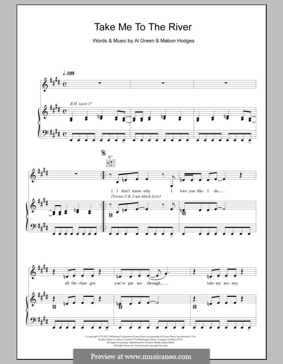 Take Me to the River: For voice and piano (or guitar) by Al Green, Mabon Hodges