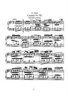 Ich habe genug, BWV 82: Piano-vocal score by Johann Sebastian Bach