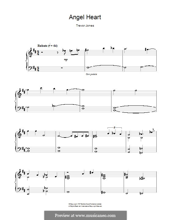 Angel Heart (Looking For Johnny/Johnny Favourite): For piano by Trevor Jones
