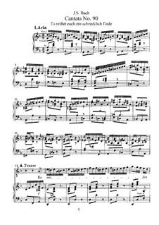 Es reisset euch ein schrecklich Ende (There Ripens a Dreadful Ending for You), BWV 90: Arrangement for voices and piano by Johann Sebastian Bach