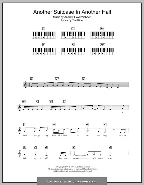 Another Suitcase in Another Hall: For keyboard by Andrew Lloyd Webber