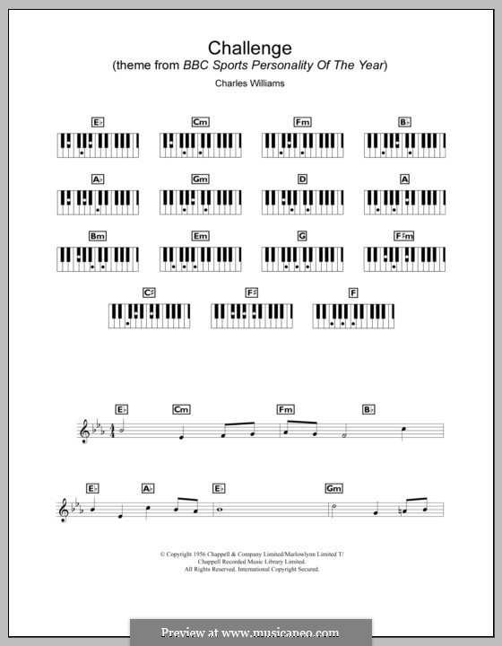 Challenge (BBC Sports Personality of the Year): For keyboard by Charles Lee Williams
