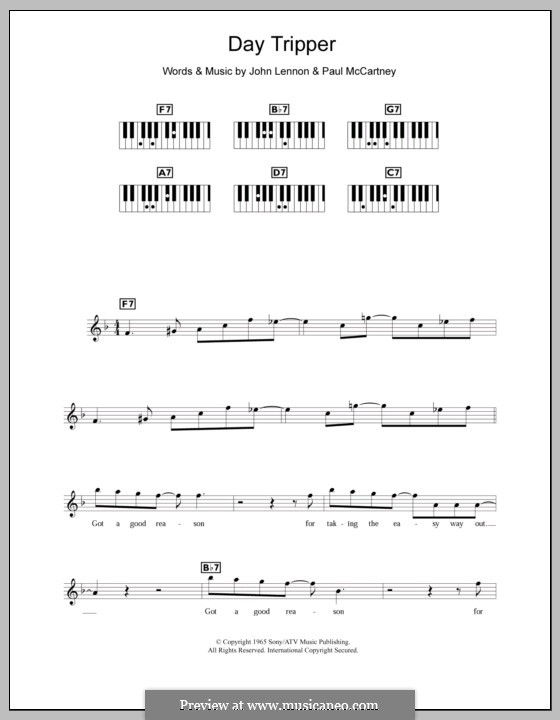 Instrumental version: For keyboard by John Lennon, Paul McCartney